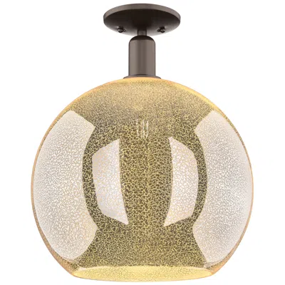 Innovations Lighting Arcadia Athens 14"w Oiled Bronze Semi.flush Mount W/ Mercury Shade