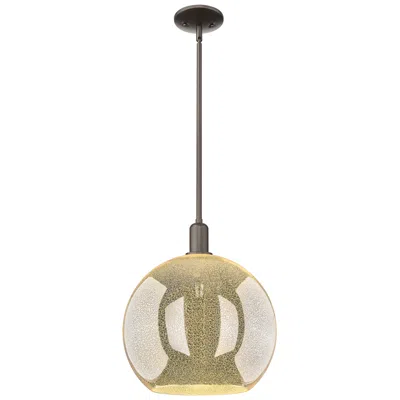 Innovations Lighting Arcadia Athens 14"w Oiled Bronze Stem Mini Pendant W/ Mercury Shade