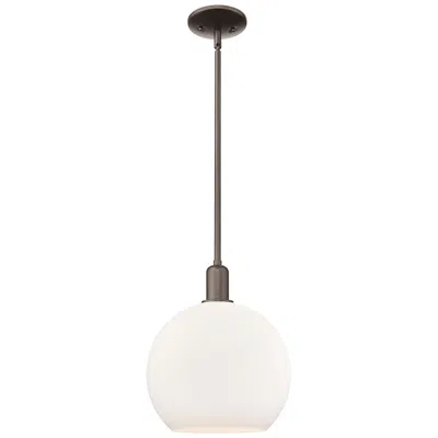 Innovations Lighting Arcadia Athens 14"w Oiled Bronze Stem Pendant W/ Matte White Shade