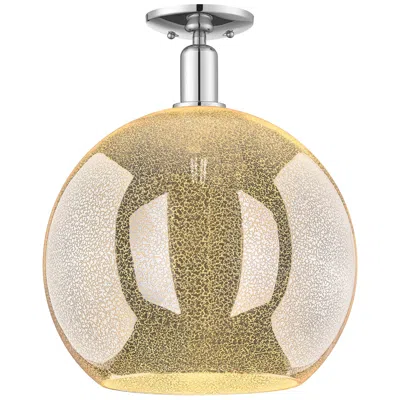 Innovations Lighting Arcadia Athens 14"w Polished Chrome Semi.flush Mount W/ Mercury Shade