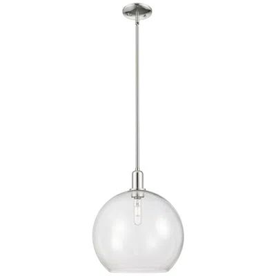 Innovations Lighting Arcadia Athens 14"w Polished Nickel Stem Mini Pendant W/ Clear Shade