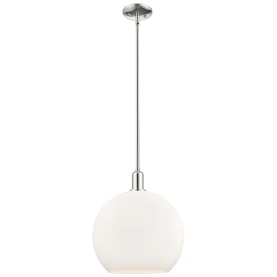 Innovations Lighting Arcadia Athens 14"w Polished Nickel Stem Pendant W/ Matte White Shade