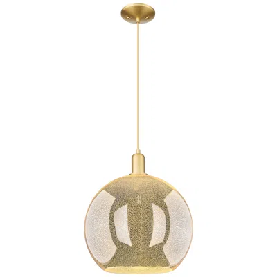 Innovations Lighting Arcadia Athens 14"w Satin Gold Cord Hung Mini Pendant W/ Mercury Shade