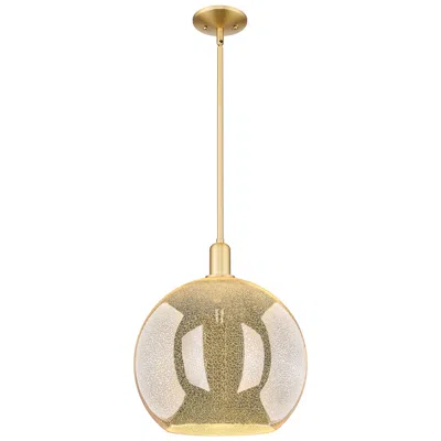 Innovations Lighting Arcadia Athens 14"w Satin Gold Stem Hung Mini Pendant W/ Mercury Shade
