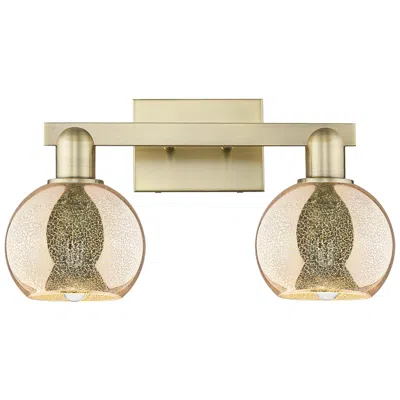 Innovations Lighting Arcadia Athens 17"w 2 Light Brass Vanity Light With Mercury Shade In Gold