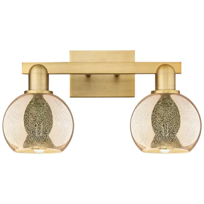 Innovations Lighting Arcadia Athens 17"w 2 Light Brushed Brass Bath Light W/ Mercury Shade