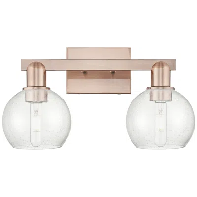 Innovations Lighting Arcadia Athens 17"w 2 Light Copper Vanity Light With Seedy Shade