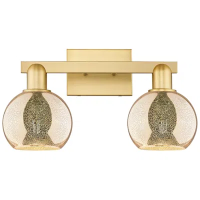 Innovations Lighting Arcadia Athens 17"w 2 Light Satin Gold Vanity Light With Mercury Shade