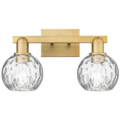 Innovations Lighting Arcadia Athens 17"w 2-lt Brushed Brass Bath Light W/ Water Glass Shade