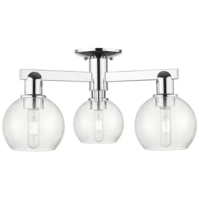 Innovations Lighting Arcadia Athens 23"w 3 Light Chrome Semi.flush Mount W/ Seedy Shade