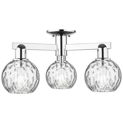 Innovations Lighting Arcadia Athens 24"w 3 Light Chrome Semi-flush W/ Water Glass Shade