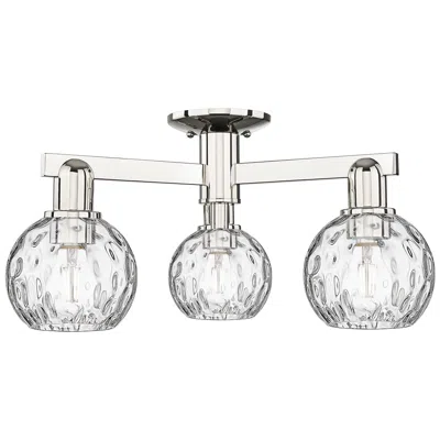 Innovations Lighting Arcadia Athens 24"w 3-lt Polished Nickel Semi-flush W/ Water Glass Shade