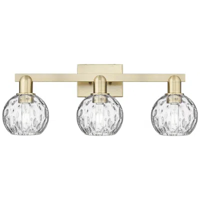 Innovations Lighting Arcadia Athens 25"w 3 Light Brass Vanity Light With Water Glass Shade