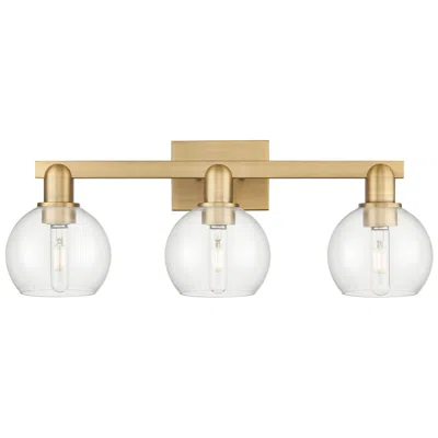 Innovations Lighting Arcadia Athens 25"w 3 Light Brushed Brass Bath Light With Clear Shade