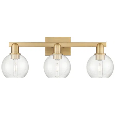 Innovations Lighting Arcadia Athens 25"w 3 Light Brushed Brass Bath Light With Seedy Shade