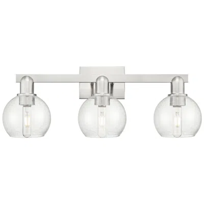 Innovations Lighting Arcadia Athens 25"w 3 Light Brushed Nickel Vanity Light W/ Seedy Shade