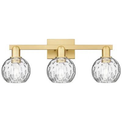 Innovations Lighting Arcadia Athens 25"w 3 Light Gold Vanity Light W/ Water Glass Shade