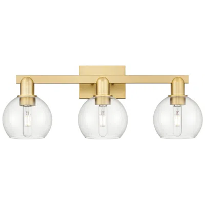 Innovations Lighting Arcadia Athens 25"w 3 Light Satin Gold Vanity Light With Clear Shade