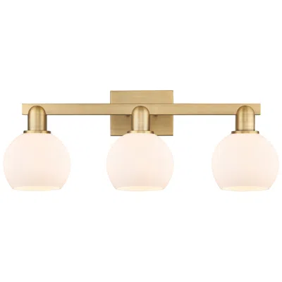 Innovations Lighting Arcadia Athens 25"w 3-lt Brushed Brass Bath Light W/ Matte White Shade