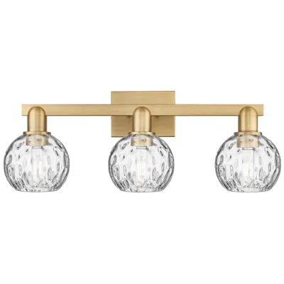 Innovations Lighting Arcadia Athens 25"w 3-lt Brushed Brass Bath Light W/ Water Glass Shade