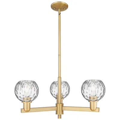 Innovations Lighting Arcadia Athens 28"w 3-lt Brushed Brass Stem Chandelier W/ Water Glass Shade