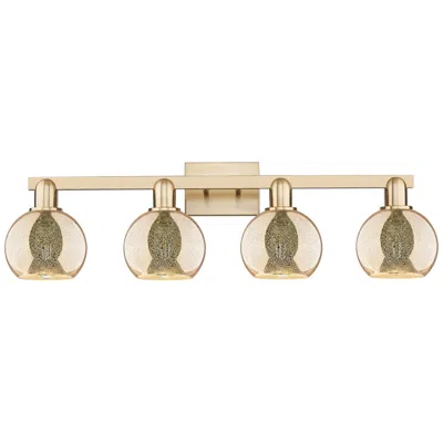 Innovations Lighting Arcadia Athens 33"w 4 Light Bronze Vanity Light W/ Mercury Shade