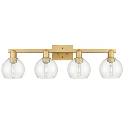 Innovations Lighting Arcadia Athens 33"w 4 Light Brushed Brass Bath Light With Clear Shade