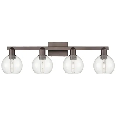 Innovations Lighting Arcadia Athens 33"w 4 Light Oiled Bronze Vanity Light W/ Clear Shade