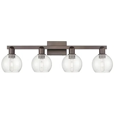 Innovations Lighting Arcadia Athens 33"w 4 Light Oiled Bronze Vanity Light W/ Seedy Shade