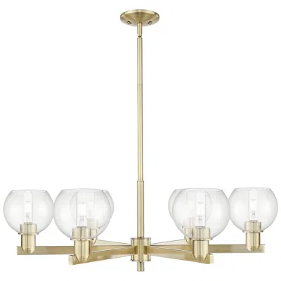 Innovations Lighting Arcadia Athens 36"w 6 Light Brass Stem Chandelier With Clear Shade