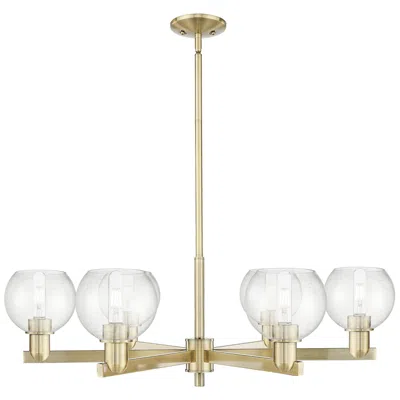 Innovations Lighting Arcadia Athens 36"w 6 Light Brass Stem Chandelier With Seedy Shade In Gold