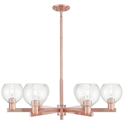 Innovations Lighting Arcadia Athens 36"w 6 Light Copper Stem Hung Chandelier W/ Clear Shade
