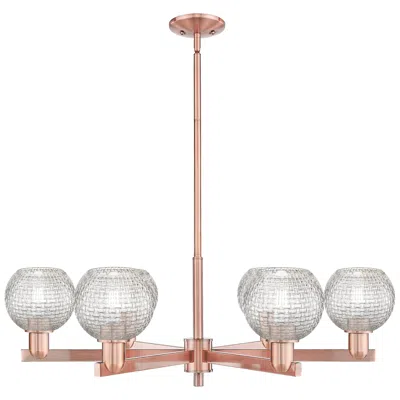 Innovations Lighting Arcadia Athens 36"w 6-lt Copper Stem Chandelier W/ Basketweave Shade In Multi