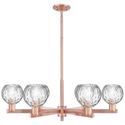 Innovations Lighting Arcadia Athens 36"w 6-lt Copper Stem Chandelier W/ Water Glass Shade