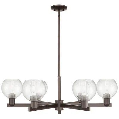 Innovations Lighting Arcadia Athens 36"w 6-lt Oiled Bronze Stem Chandelier W/ Seedy Shade
