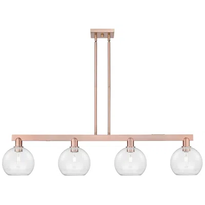 Innovations Lighting Arcadia Athens 51"w 4 Light Copper Stem Island Light W/ Clear Shade