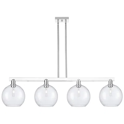 Innovations Lighting Arcadia Athens 53"w 4 Light Chrome Stem Island Light W/ Seedy Shade