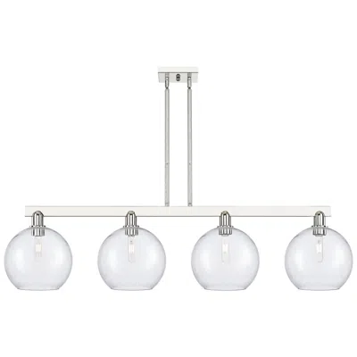 Innovations Lighting Arcadia Athens 53"w 4-lt Polished Nickel Stem Island Light W/ Seedy Shade