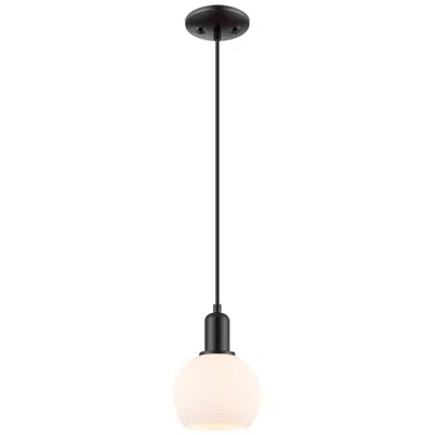 Innovations Lighting Arcadia Athens 6"w Black Cord Hung Mini Pendant W/ Matte White Shade