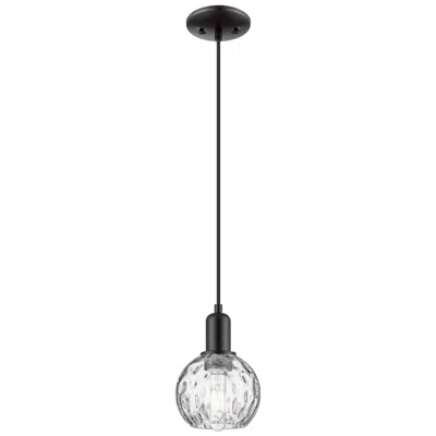 Innovations Lighting Arcadia Athens 6"w Black Cord Hung Mini Pendant W/ Water Glass Shade