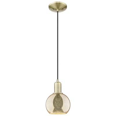 Innovations Lighting Arcadia Athens 6"w Brass Cord Hung Mini Pendant With Mercury Shade