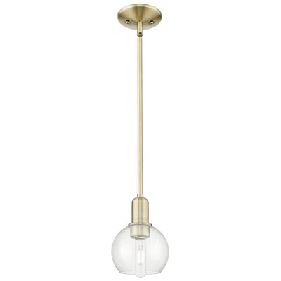 Innovations Lighting Arcadia Athens 6"w Brass Stem Hung Mini Pendant With Clear Shade