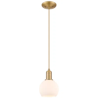 Innovations Lighting Arcadia Athens 6"w Brushed Brass Cord Pendant W/ Matte White Shade