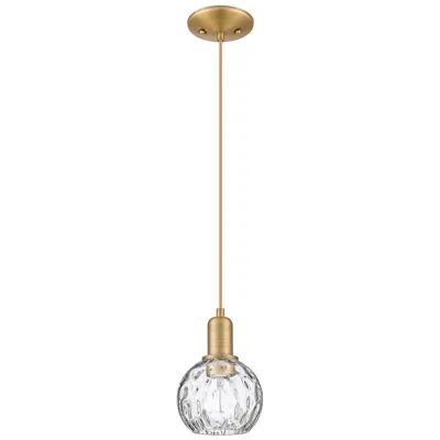 Innovations Lighting Arcadia Athens 6"w Brushed Brass Cord Pendant W/ Water Glass Shade
