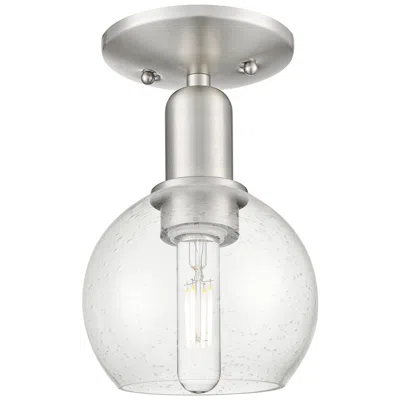 Innovations Lighting Arcadia Athens 6"w Brushed Nickel Semi.flush Mount With Seedy Shade