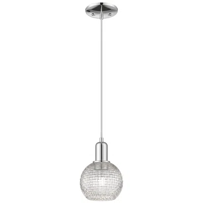 Innovations Lighting Arcadia Athens 6"w Chrome Cord Mini Pendant W/ Clear Basketweave Shade