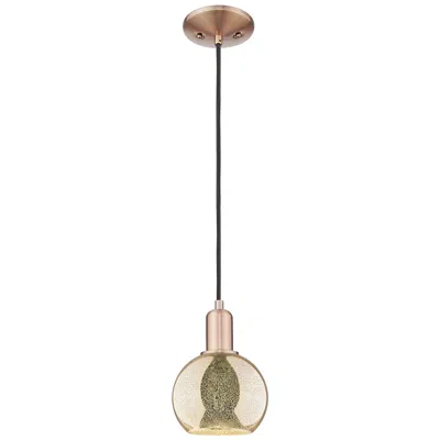 Innovations Lighting Arcadia Athens 6"w Copper Cord Hung Mini Pendant With Mercury Shade