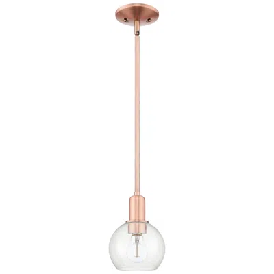 Innovations Lighting Arcadia Athens 6"w Copper Stem Hung Mini Pendant With Clear Shade