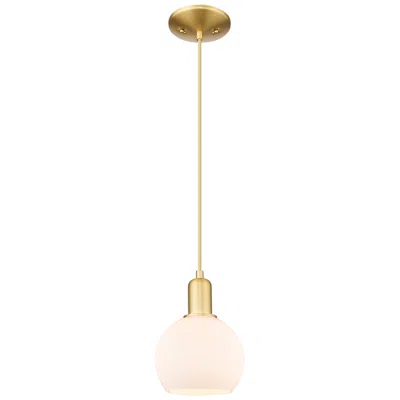 Innovations Lighting Arcadia Athens 6"w Gold Cord Hung Mini Pendant W/ Matte White Shade