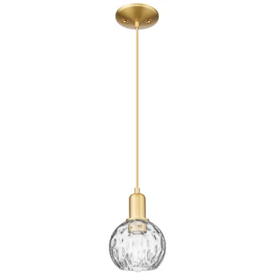 Innovations Lighting Arcadia Athens 6"w Gold Cord Hung Mini Pendant W/ Water Glass Shade